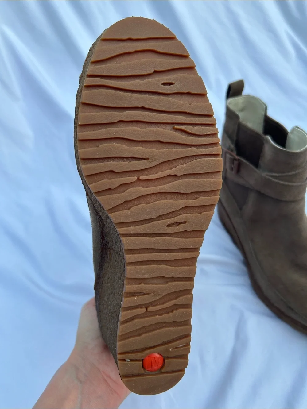 Merrell Fall Brown Suede Wedge Ankle Boots